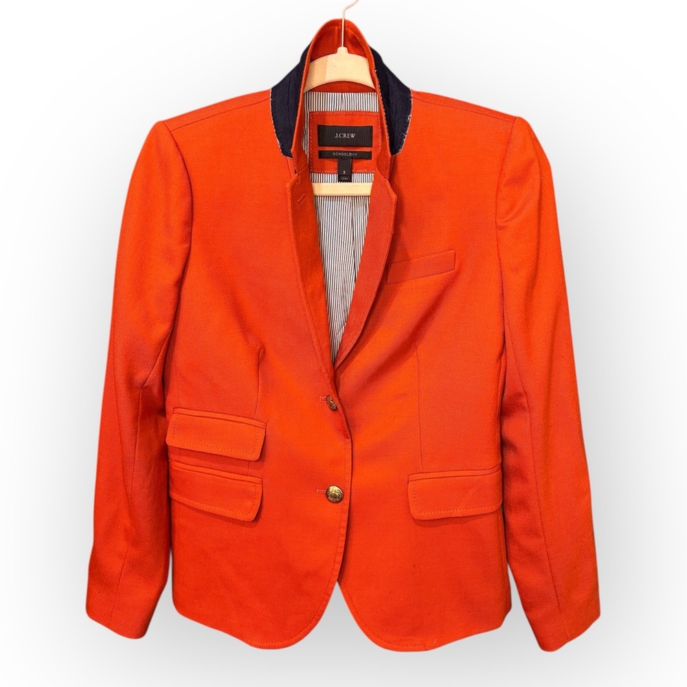 J.Crew Schoolboy Wool Blazer in Orange. Size 2 (XS) - Picture 4 of 12